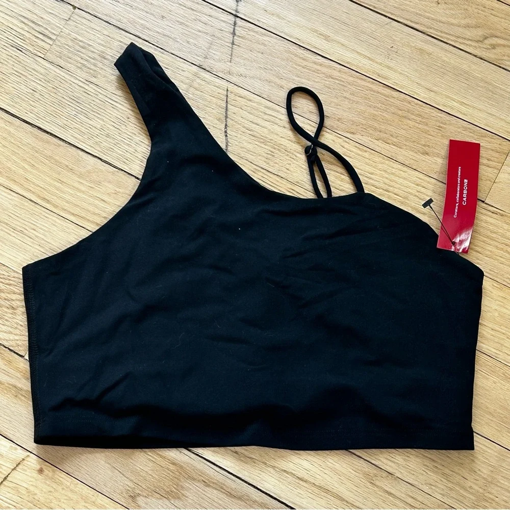 CARBON38 One‎ Shoulder Convertible Bra Top in Melt medium black